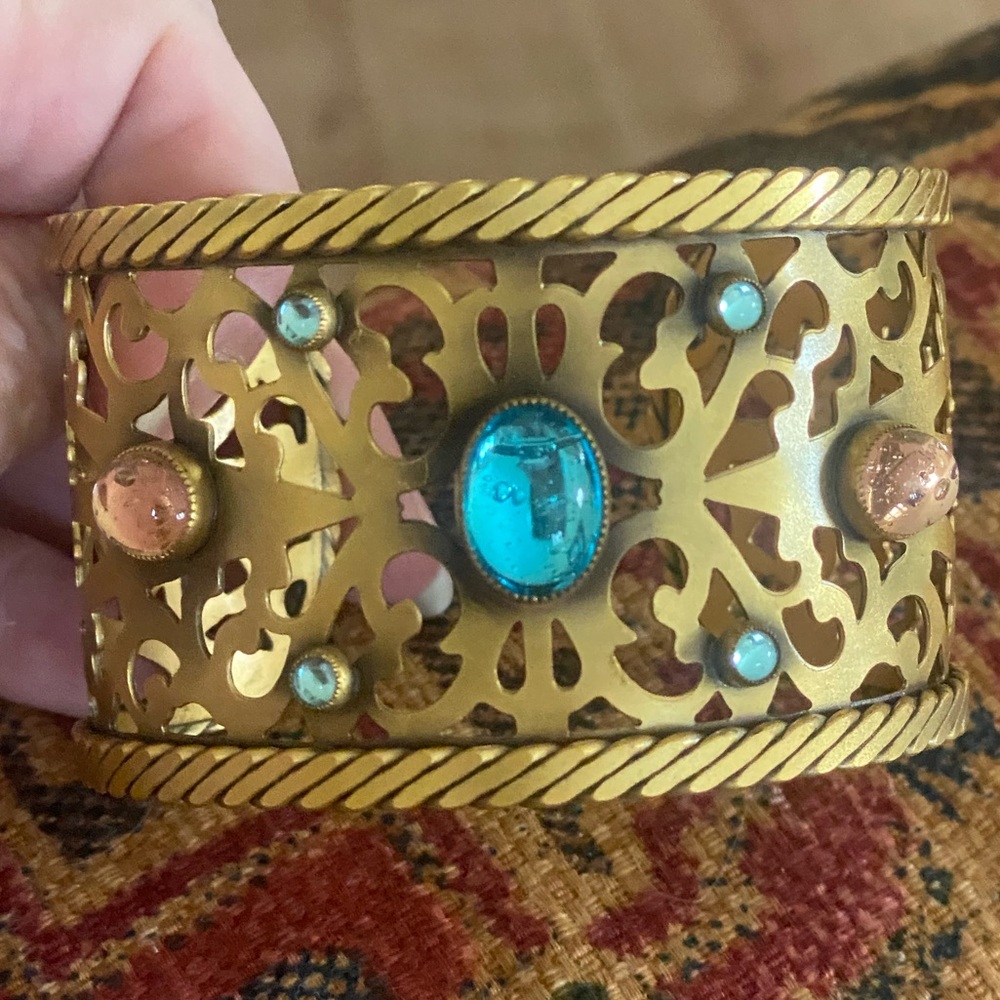 VINTAGE YSL YVES ST LAURENT GRIPOIX CUFF BRACELET